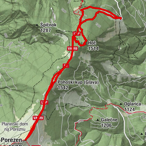 Porezen (1630 m) – attraktiver Aussichtspunkt über das Baška-Tal