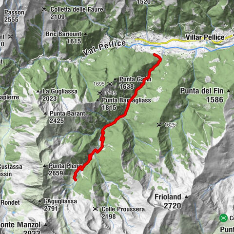 BOBBIO PELLICE Anstieg zur Hütte Rifugio Barbara Lowrie