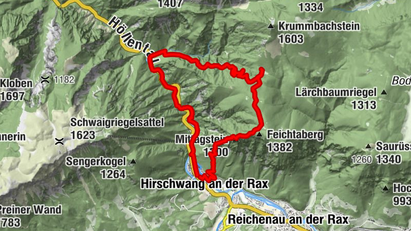 Von Hirschwang auf den Mittagstein