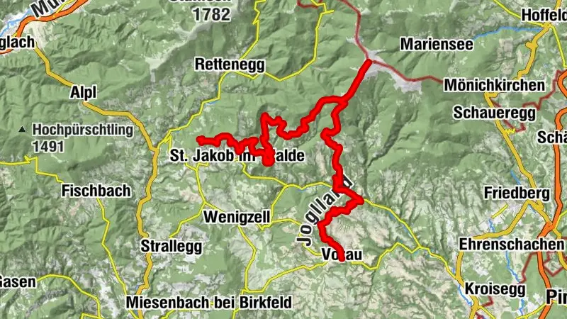 Der große Jogl - Etappe  Vorau - St. Jakob im Walde