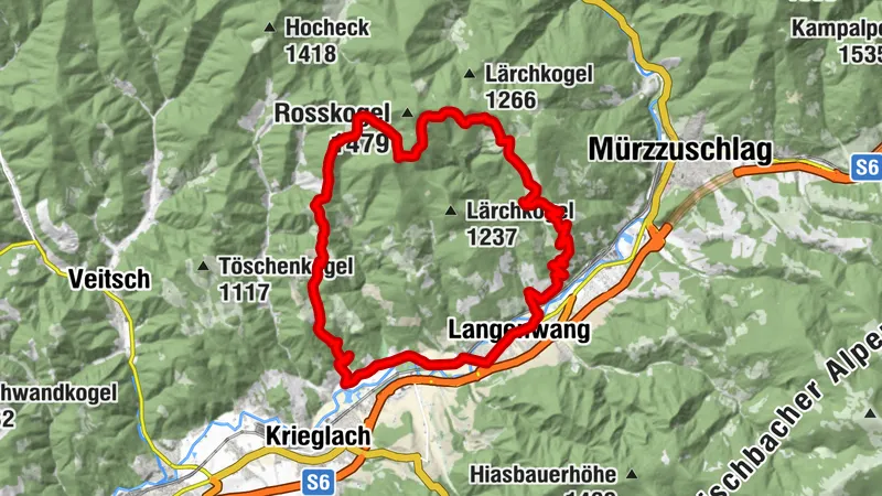 Mountainbike-Runde Langenwang - Hönigsberger Alm - Malleisten Alm - Langenwang
