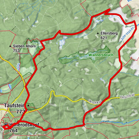 Hoherodskopf - Taufstein - Moordblick - Geiselstein