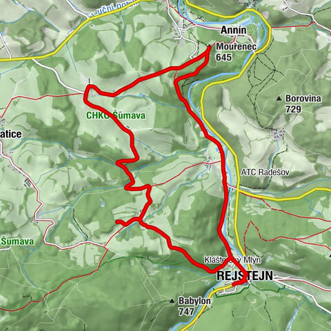 Rejštejn - Klášterský mlýn - sv. Mořic - Mouřenec