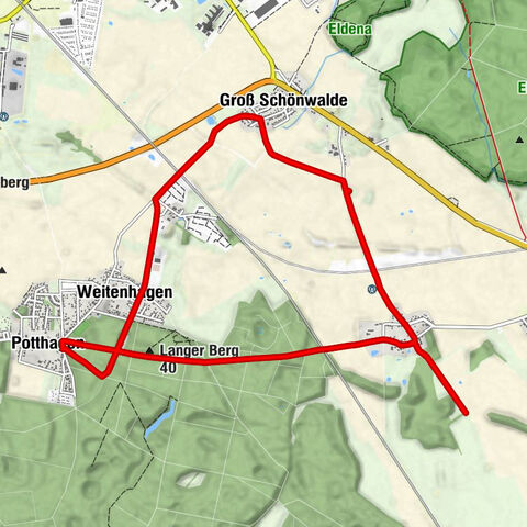 Potthagen - Weitenhagen - Langer Berg - Greifswald