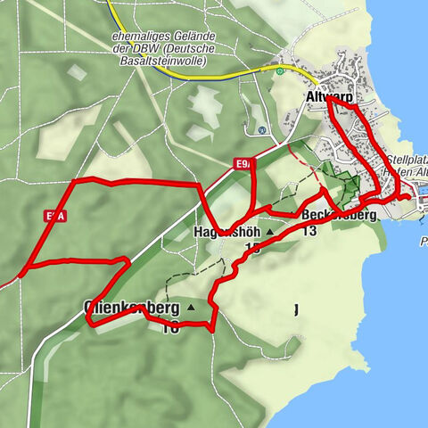 Altwarp - Beckersberg - Hagenshöh - Glienkenberg