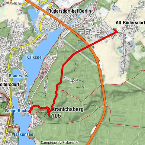 Woltersdorf - Hoher Zacken - Kranichsberg - Franz-Künstler-Siedlung