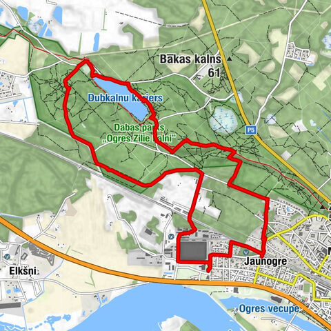 Ogres novads - Saules kalns - Ogre - Tīnūžu pagasts