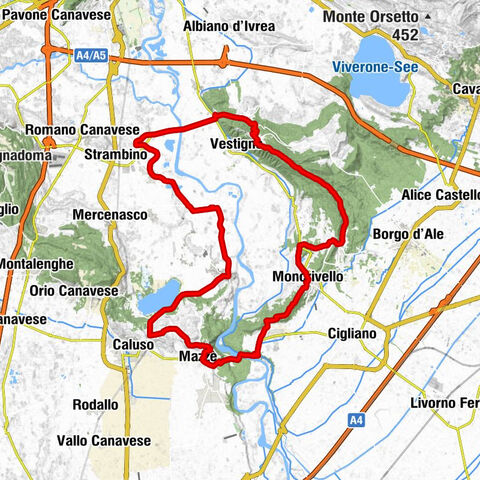 MAZZE' Runde Lago di Candia und Schloss Masino