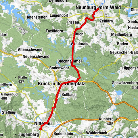 Von Nittenau nach Neuenburg vorm Wald