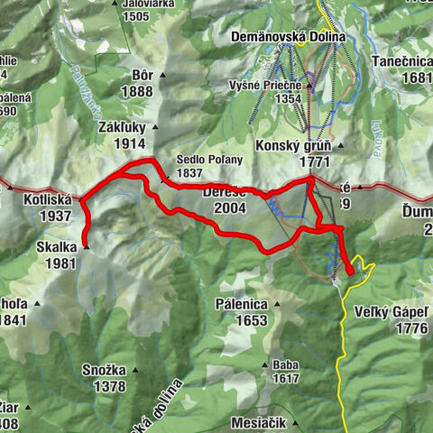Srdiečko - Skalka - Dereše - Chopok