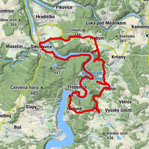 Štěchovice - Třebenice - Kaplička - Máj