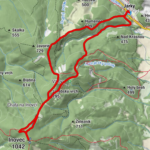 Mníchova Lehota - Jarabský vrch - Chata na Inovci - Inovec