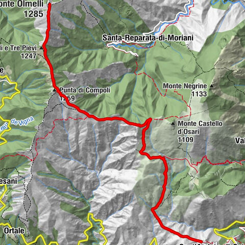 Sant'Andréa-di-Cotone - Punta di Compoli - Monte Olmelli - Ciglio