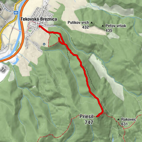 Tekovská Breznica - Dolný les - Hrádok - Priesil