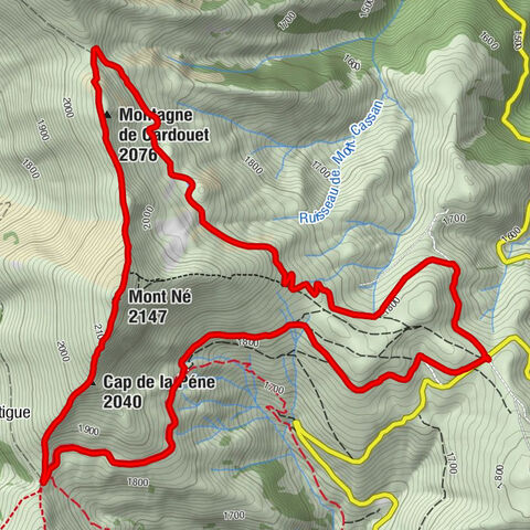 Bareilles - Montagne de Cardouet - Mont Né - Bourg-d'Oueil