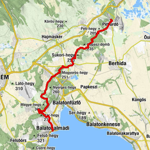 Pétfürdő - Mogyorós-hegy - Református erődtemplom - Balatonalmádi