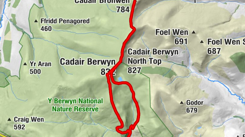 Pistyll Rhaeadr - Moel Sych - Cadair Berwyn - Cadair Bronwen