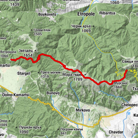 Ботевградски проход - Арабаконак - Невижда тепеси - х. Кашана