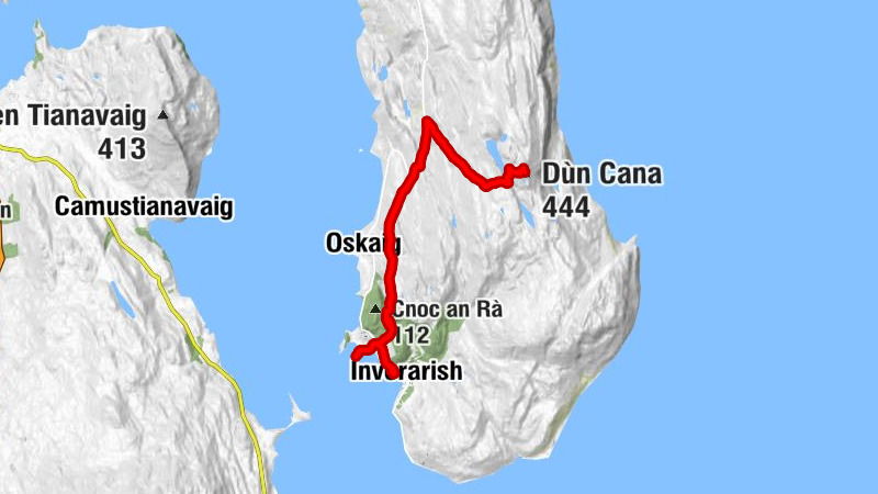 Inverarish - Oskaig - Dùn Cana - Clachan