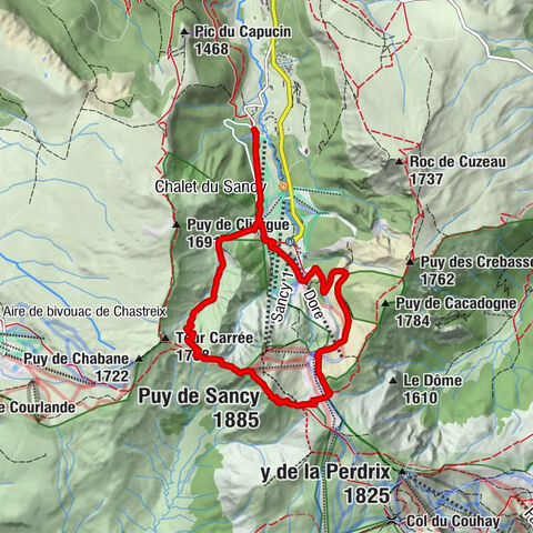 Mont-Dore - Cascade du Serpent - Puy de Sancy - Puy Redon
