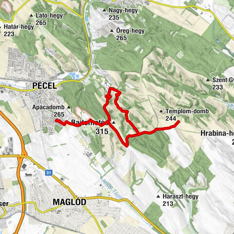 Csatáridűlő - Pécel - Péceli kettőskereszt - Birkaleső-barlang