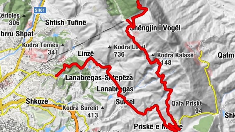 Dajt - Maja e Tujanit - Kodra Balliut - Qesarak (Linsa)