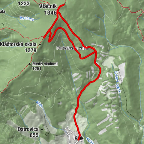 Pohostinstvo Horec - Kľak - Partizánska chata - Vtáčnik