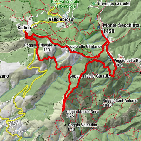 Saltino - Poggio della Risala - M. Cuccuruzzo - Poggio alle Ghirlande