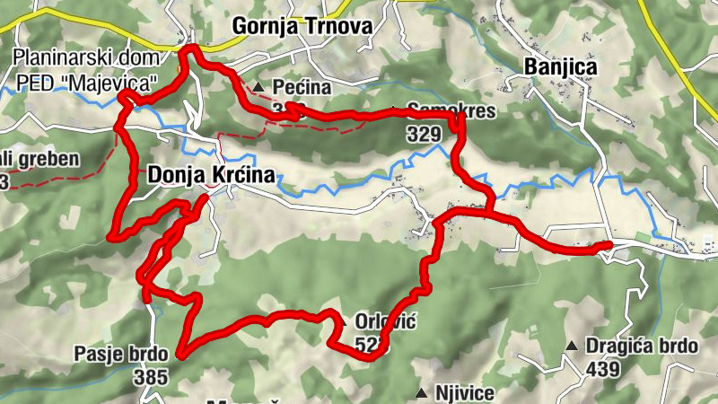 Манастир Тавна - Samokres - Pasje brdo - Orlović