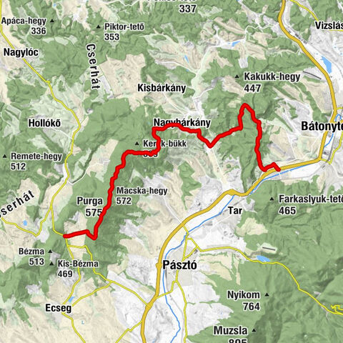 Mátraverebély - Macska-hegy - Purga - Bableves Csárda