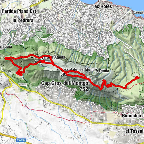 Xàbia / Jávea - Cap Gros del Montgó - la Creueta de Dénia - Penya de l'Àguila