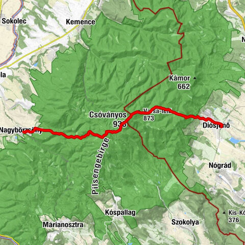 Diósjenő - Csóványos - Nagy-Hideg-hegy - Nagybörzsöny