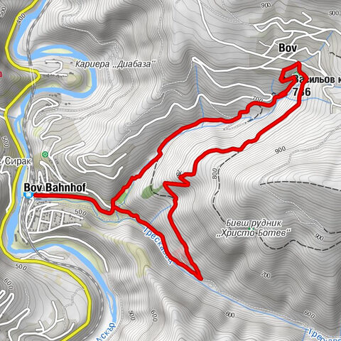Гара Бов - Бов - Водопад Под камико (ляв) - Васильов камък