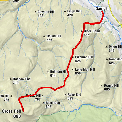 Garrigill - Pikeman Hill - Cross Fell - St John's Church