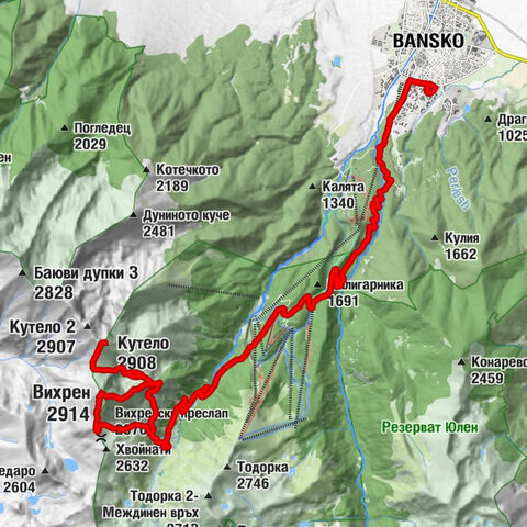 хижа Вихрен - Вихрен - Кутело - кв.Грамадето