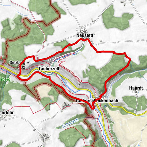 Tauberscheckenbach - Neustett - Gasthaus Holdermühle - Hautschenmühle