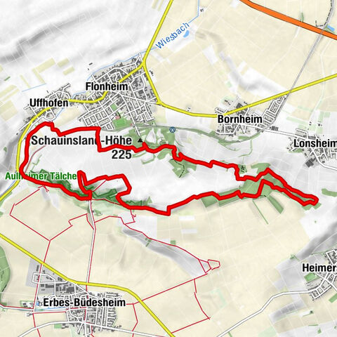 Flonheim - Uffhofen - Gutsschänke Aulheimer Mühle - Schauinsland-Höhe