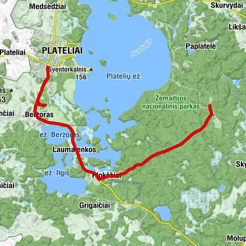Plateliai - Platelių Šv. apaštalų Petro ir Pauliaus bažnyčia - Cidabro kalnas - Platelių seniūnija