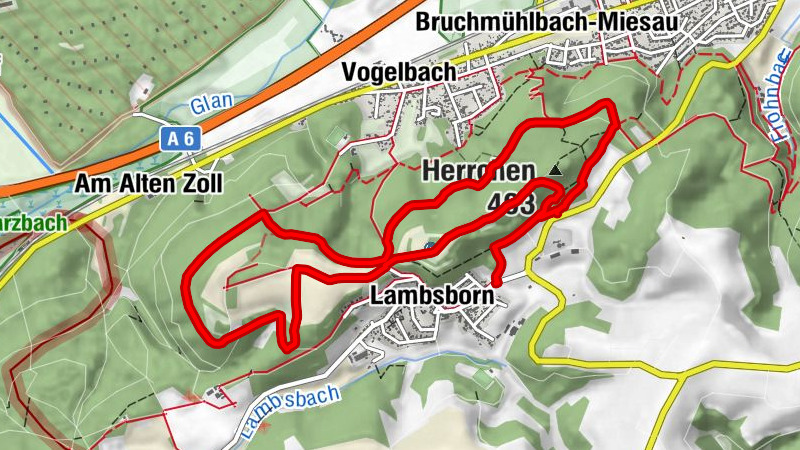 Lambsborn - Bruchmühlbach-Miesau - Herrchen - Vogelbach