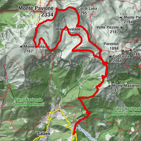 Croce d'Aune - Col di Luna - Monte Pavione - Cima di Monsampiano