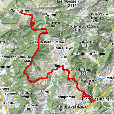 Saint-Geniez - Sommet du Corbeau - Sommet de Vaumuse - Digne-les-Bains