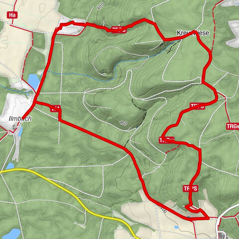 Jagdhaus Ilmbach - Gräfenneuses - Aussichtspunkt Glösberg
