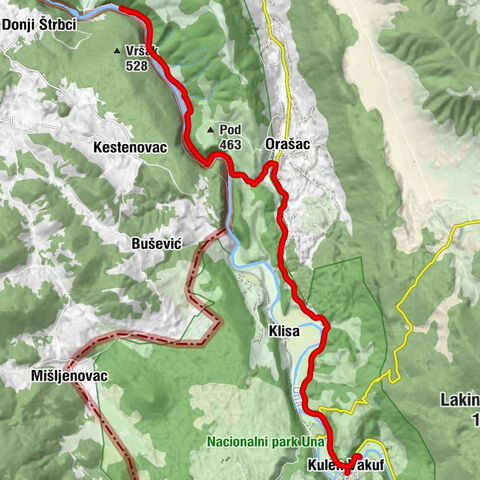 Grad Bihać - Orašac - Šahbazovića lađa - Kulen Vakuf