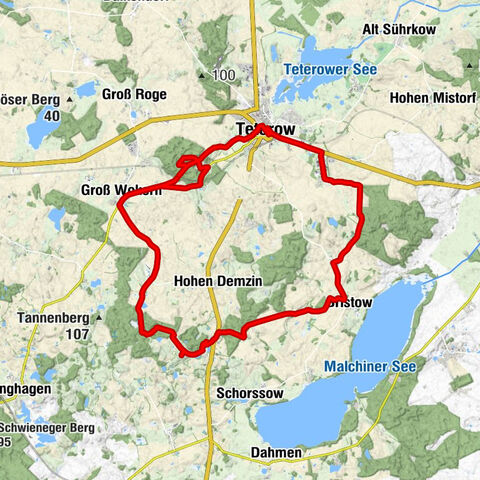 Teterow - St. Peter und Paul - Waldgaststätte "Hohes Holz" - Karolinen-Kapelle