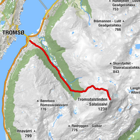 Tromsø - Storsteintun - Guldbrandsheimen - Tromsdalstinden - Sálašoaivi