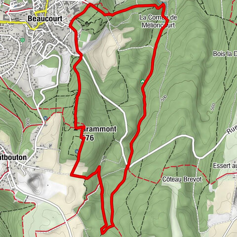 Beaucourt - Grammont - La Combe de Mélioncourt - Badevel