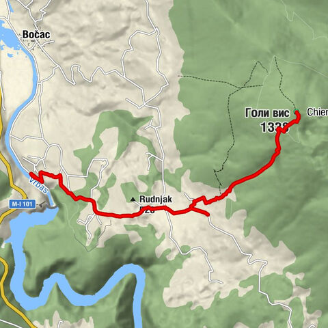 Бочац - Vršani - Chiemiernitsa Hut - Голи вис