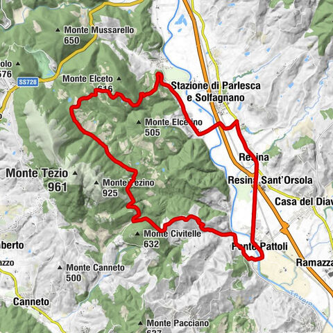Ponte Pattoli - San Lorenzo di Monte Nero - Migiana di Monte Tezio - Resina