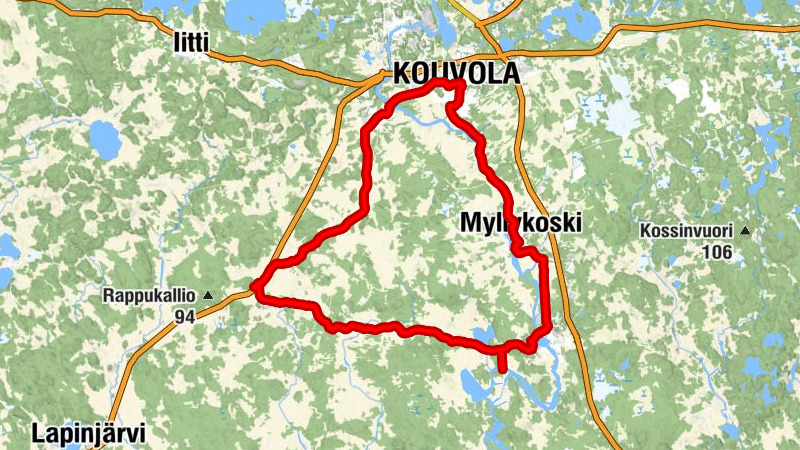 Keskusta - Korian Silta - Inkeroisten kirkko - Kouvola