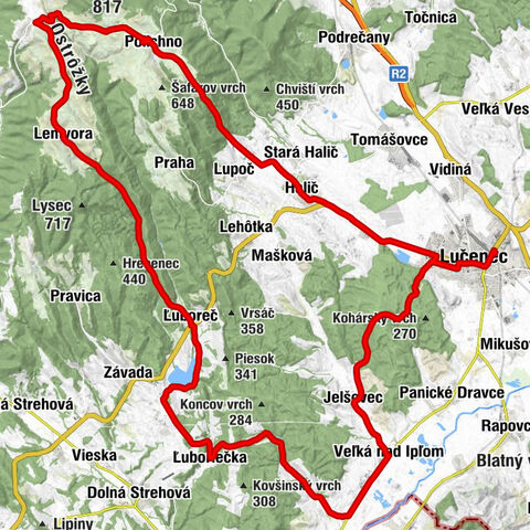 Lučenec - Halič - Zbrojnica - Kalvínsky kostol